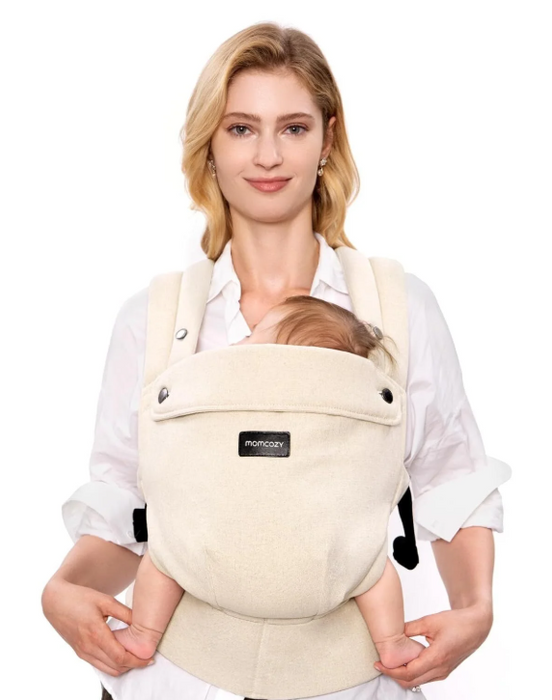 Momcozy 3-in-1 PureHug Baby Carrier, Light Amber, Cotton Linen