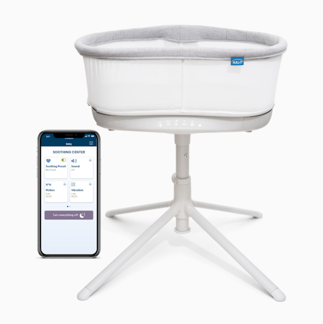 Halo BassiNest Connected Swivel Sleeper 3.0, White/Grey