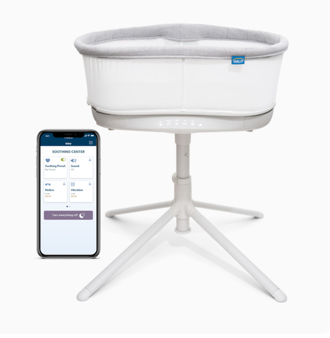 Halo BassiNest Connected Swivel Sleeper 3.0, White/Grey