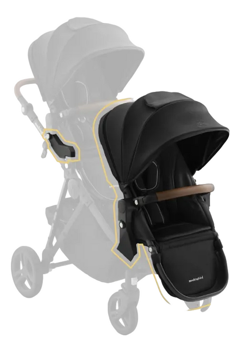 Mockingbird 2nd Seat Kit 3.0, Charcoal with Penny Leather, Solid Black