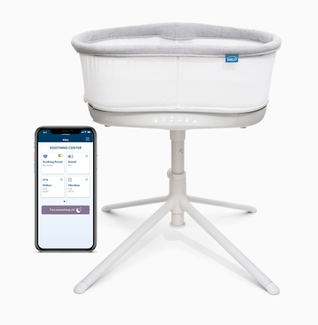 Halo BassiNest Connected Swivel Sleeper 3.0, White/Grey