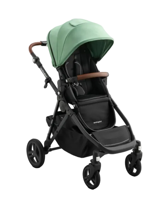Mockingbird Single to Double 3.0 Stroller, 2025, Charcoal with Penny Leather, Sage