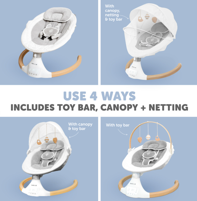 Jool Nova Baby Swing, Gray, Nature