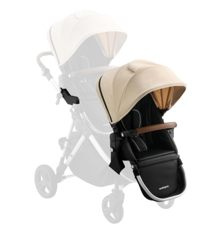 Mockingbird 2nd Seat Kit 3.0, Charcoal with Penny Leather, Oatmeal Solid