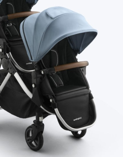 mockingbird double stroller car seat compatibility Mockingbird 2nd Seat Kit 3.0, Silver with Penny Leather, Stone Blue
