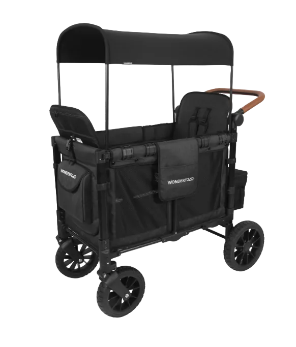 Wonderfold W2 Luxe Multifunctional Double Stroller Wagon, 2025, Volcanic Black