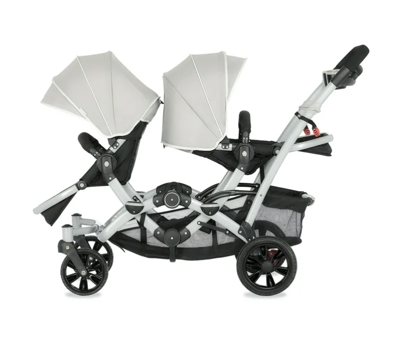 Dream On Me Track Tandem Stroller Face to Face Edition, 2021, Light Grey