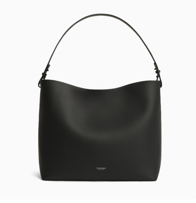 Mina Baie Harlow Diaper Bag Tote Full, Black