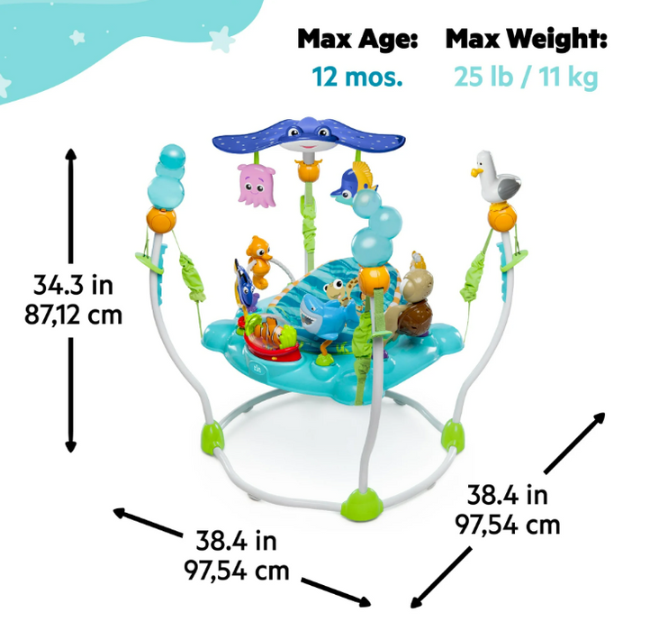 Shop Bright Starts Disney Baby Finding Nemo Sea of Activities Baby Activity Center Jumper, Blue at GoodBuy Gear