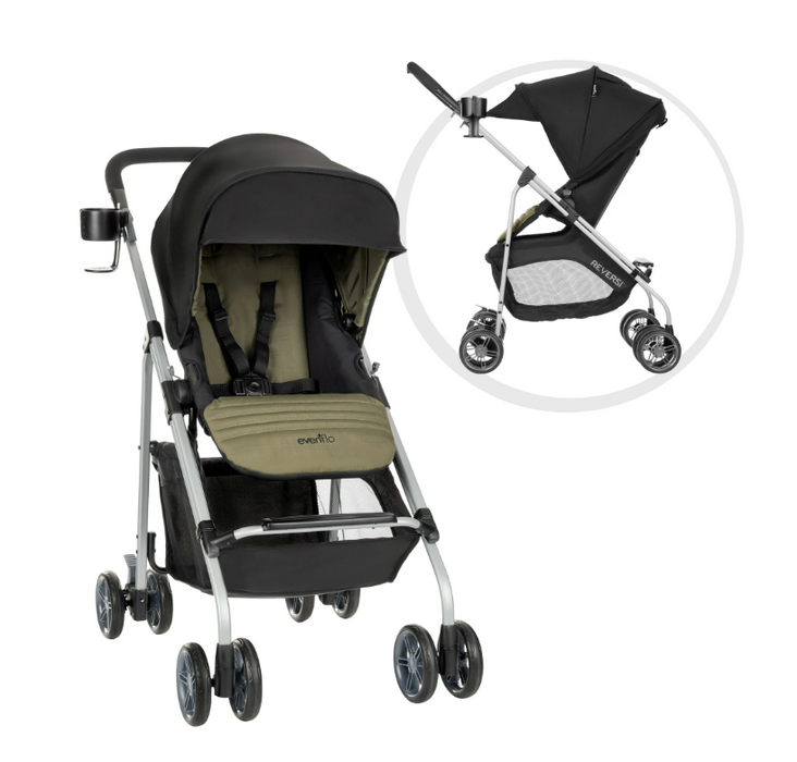 Evenflo Reversi Lightweight Reversible Stroller, 2021, Leonis Green