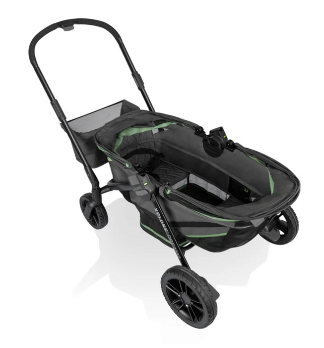 Evenflo Pivot Xplore Dreamz All-Terrain Stroller Wagon with Bassinet Insert, 2023, Voyager Green