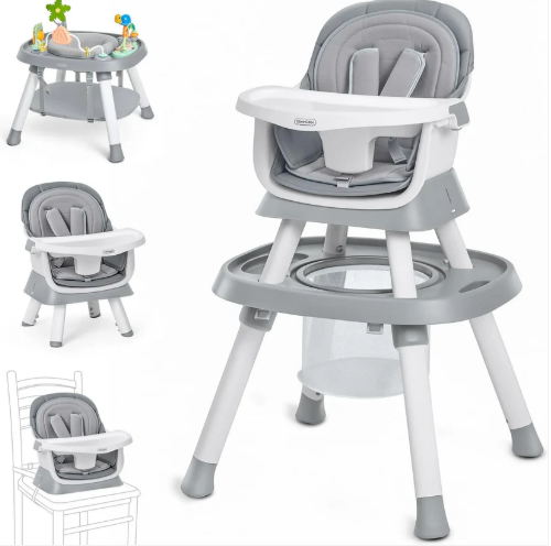 Obee Odee Convertible Baby High Chair, Grey