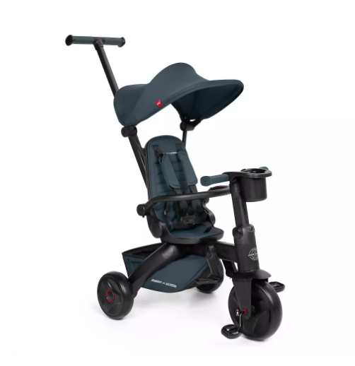 Shop Radio Flyer Coast Folding Lightweight Stroller Trike with Travel Bag, Black/Steel Blue at GoodBuy Gear