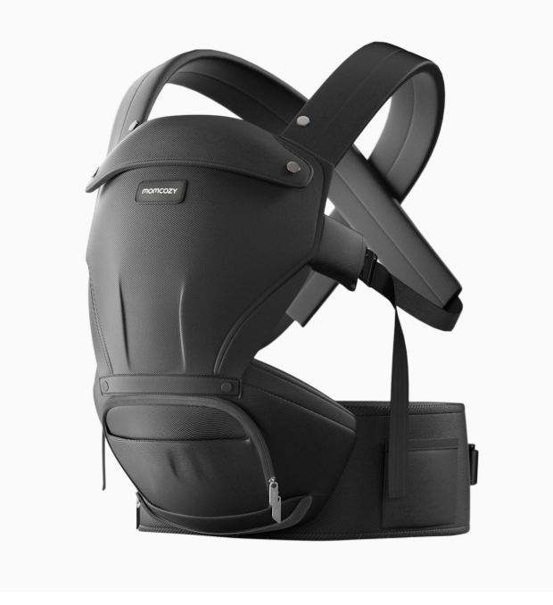 Momcozy 2-in-1 Baby Carrier with Hip Seat, Black
