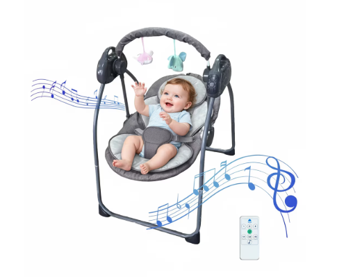 XunKA Portable Electric Baby Swing, Gray