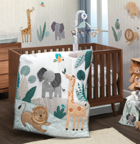 Lambs & Ivy 3 Piece Crib Set, Jungle Friends