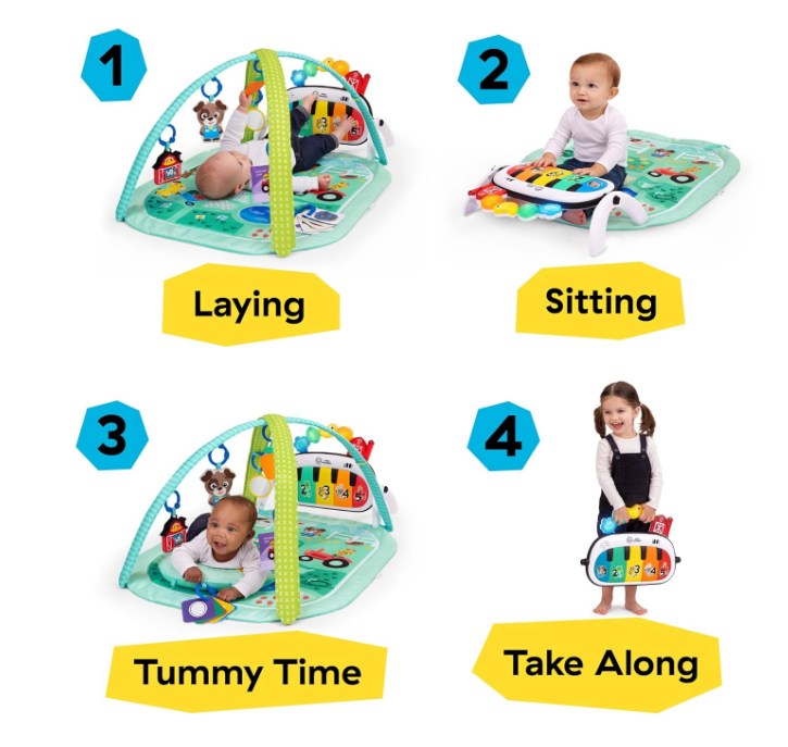 Baby Einstein 4-in-1 Kickin’ Tunes Music Activity Gym, Musical Meadow