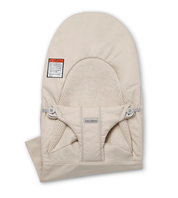 BabyBjorn Fabric Seat for Bouncer, Light Beige, Woven/Jersey Tri-Fabric