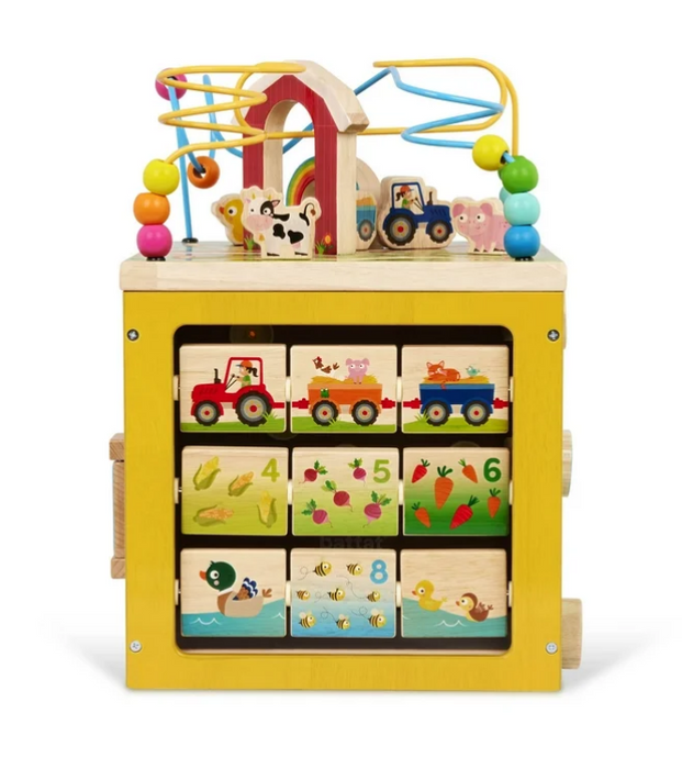 Battat Wooden Activity Cube, Barnyard