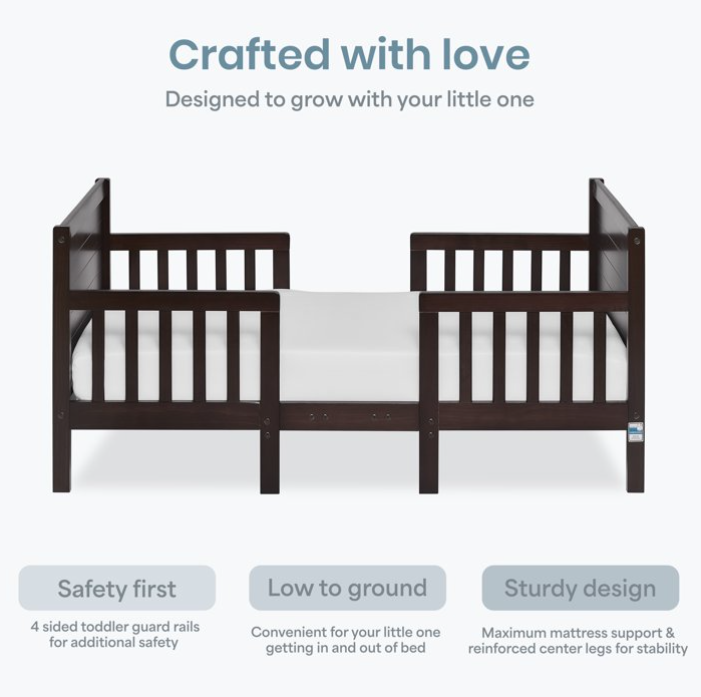 Dream On Me Toddler Bed, Espresso, Hudson
