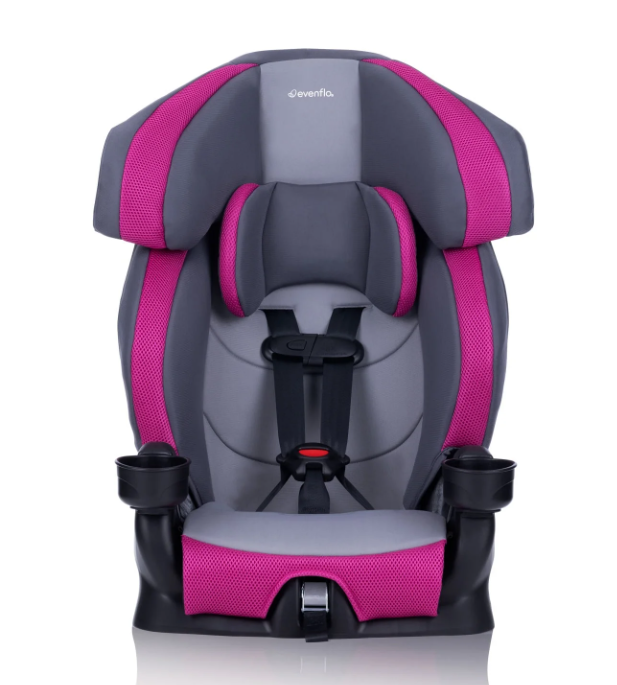 Evenflo Chase Plus 2-in-1 Booster Car Seat, 2025, Geneva Pink