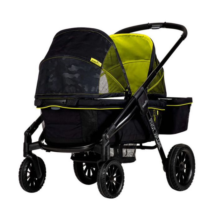 Evenflo Pivot Xplore All-Terrain Double Stroller Wagon, 2022, Wayfarer Black