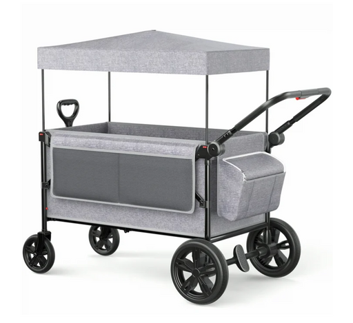 Shop Sacvon All-Terrain Stroller Wagon with Canopy, Light Gray at GoodBuy Gear