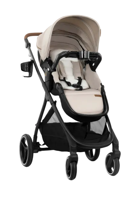 Evenflo Shyft Intuiti+ Stroller, Champagne, 2025, Green & Gentle Fabric