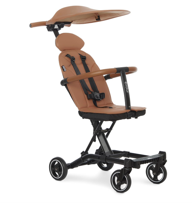 Evolur Cruise Rider Stroller, Cognac, With Canopy