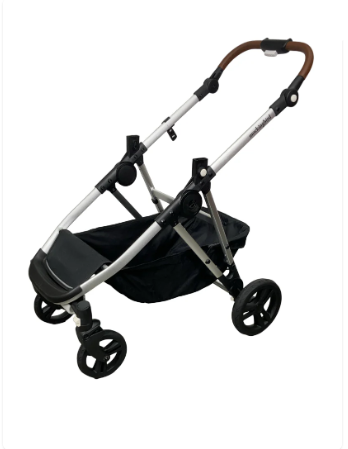 Mockingbird 2.0 Single to Double Stroller Frame, Silver With Penny Leather, 2025