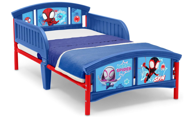 Shop Delta Children Spidey and His Amazing Friends Plastic Toddler Bed, Blue at GoodBuy Gear