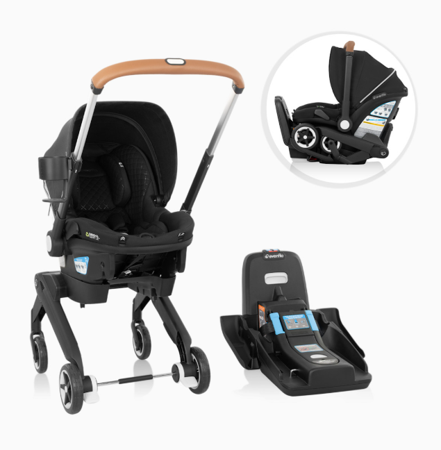 Shop Evenflo Shyft Dual Ride Infant Car Seat Stroller Combo, 2025, Jasper, with Carryall Storage and Green & Gentle Fabric at GoodBuy Gear