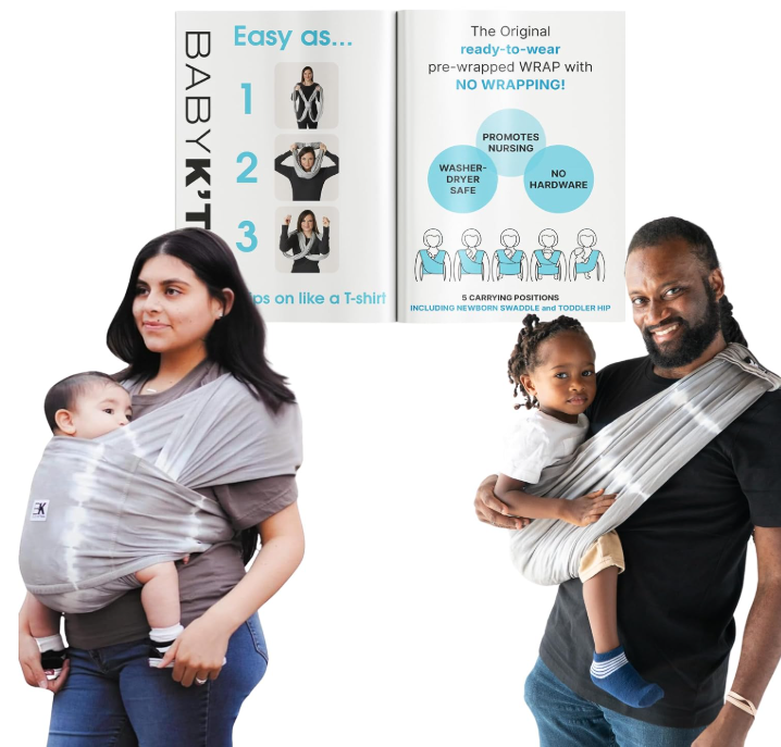 Baby K'tan Baby Carrier, Original, X-Small, Tie Dye Graphite Grey
