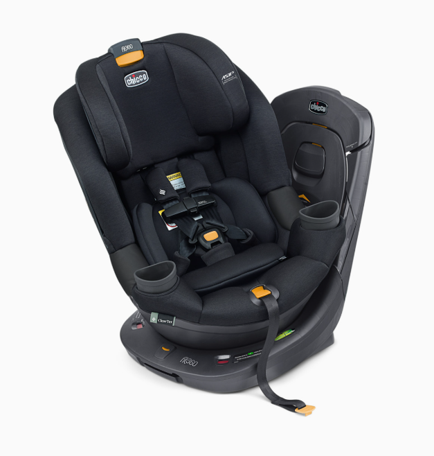 Chicco Fit360 Cleartex Rotating Convertible Car Seat, Obsidian, Base Model, 2026