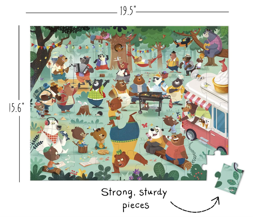 Janod 54 Piece Jigsaw Puzzle, Family Bears