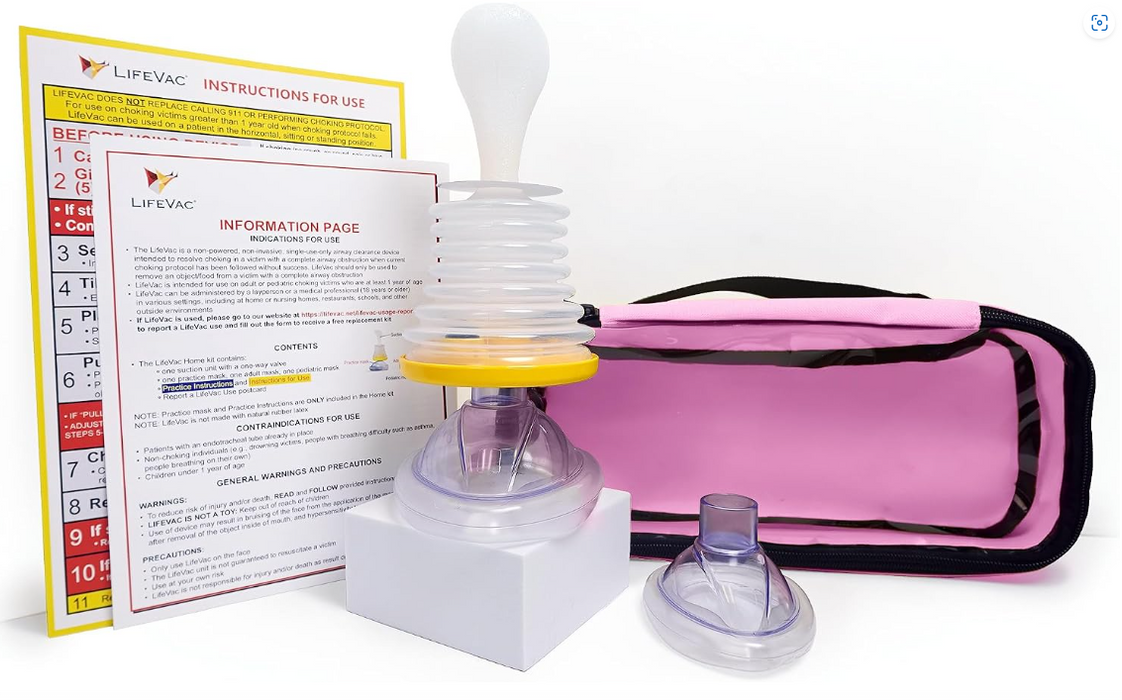 LifeVac Choking Rescue Device Travel Kit, Pink Travel Bag