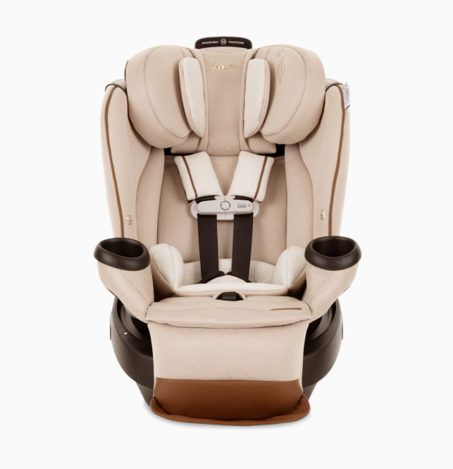 Evenflo Revolve 360 Extend All-in-One Rotating Car Seat with Green & Gentle Fabric, Champagne, 2024