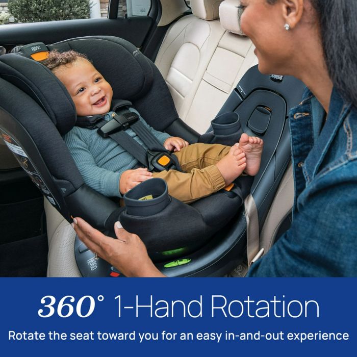 Chicco Fit360 Cleartex Rotating Convertible Car Seat, 2026, Base Model, Carbon/Grey