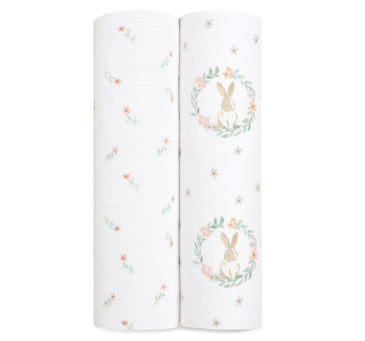 Shop Aden + Anais Essentials Cotton Muslin Swaddle, 2Pk, Blushing Bunnies at GoodBuy Gear