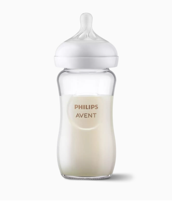 Philips Avent Natural Glass Baby Bottles, 8oz, 3 Pack