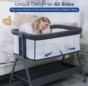 Shop Angelbliss Baby Bassinet Bedside Crib, Grey - HIDDEN SR 7/9 at GoodBuy Gear