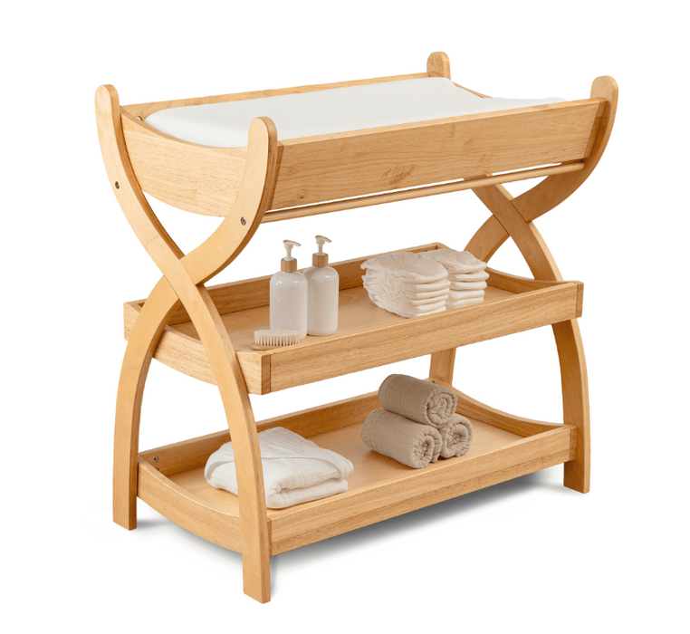 Comfy Cubs Baby Changing Table, Natural Wood