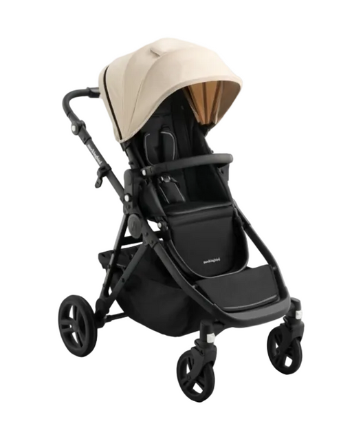 Shop Mockingbird Single to Double 3.0 Stroller, 2025, Charcoal with Black Leather, Oat at GoodBuy Gear