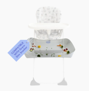 Catchy The Food Catcher For High Chairs, Grey, Graco Slim Snacker