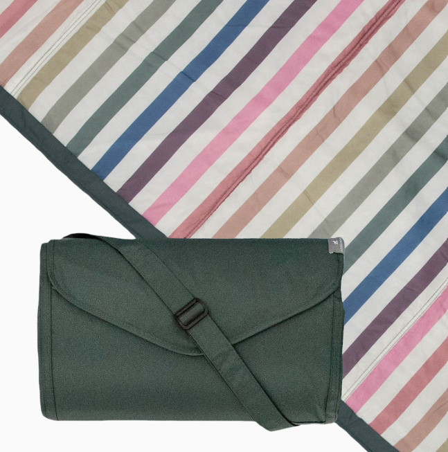 Little Unicorn 5 x 5 Outdoor Blanket, Chroma Rugby Stripe