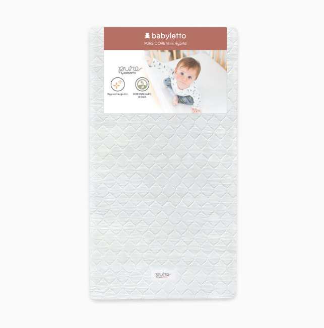 Shop Babyletto Pure Core Mini Crib Mattress With Hybrid Waterproof Cover, White at GoodBuy Gear