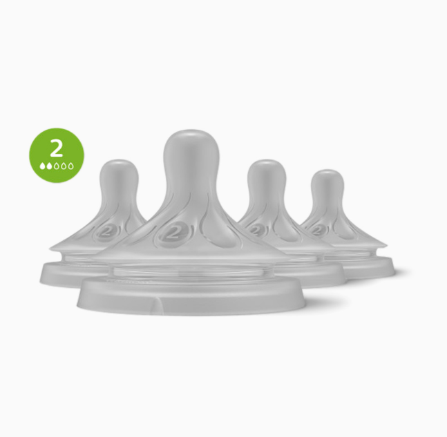 Philips Avent Natural Baby Bottle Nipples, 4-Pack, Flow 2