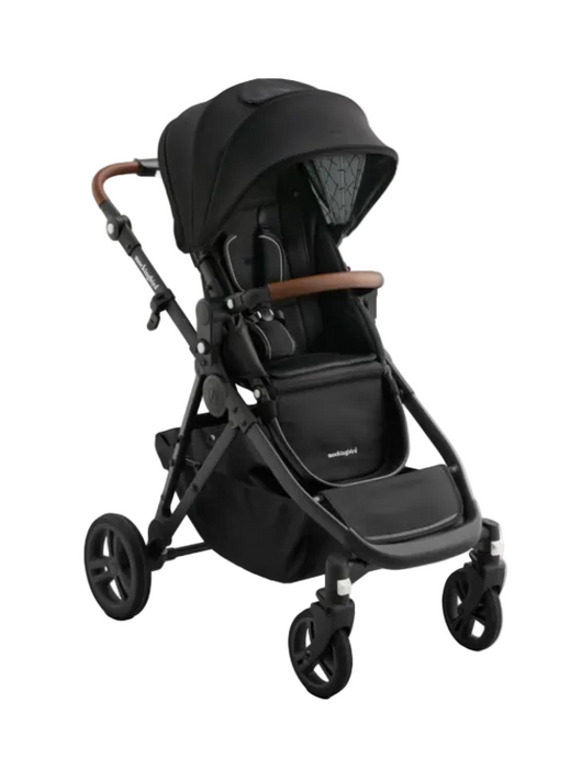 Mockingbird Single 3.0 Stroller, 2026, Black Windowpane, Charcoal with Penny Leather