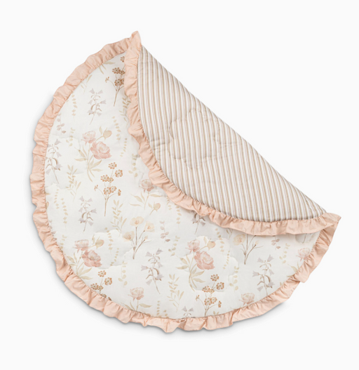 Shop Crane Baby Cotton Quilted Play Mat, Violet Floral Ruffle (Pink) at GoodBuy Gear