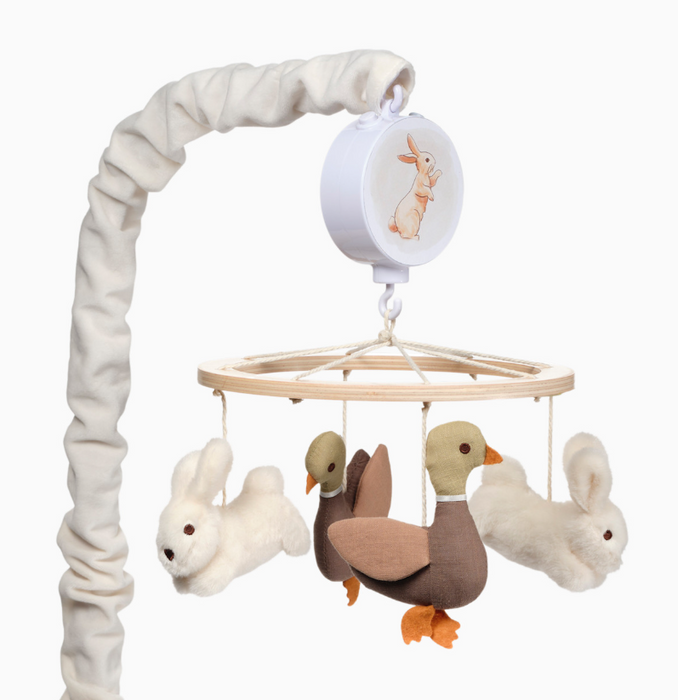 Lambs & Ivy Musical Crib Mobile, Bunny Hop